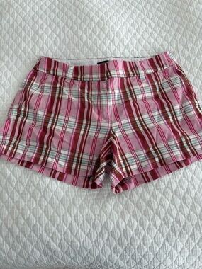 J. Crew Pink Plaid Cotton Shorts